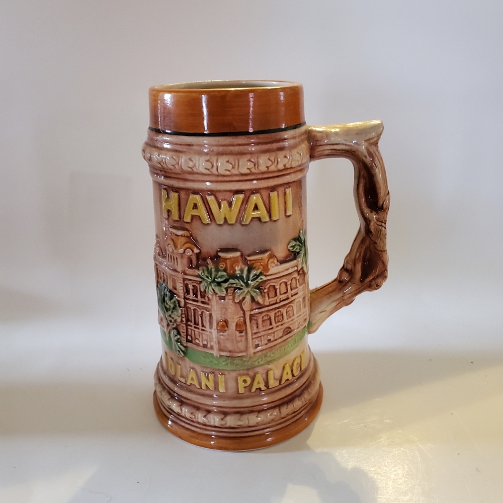Vintage Hawaii Iolani Palace Tiki Mug Made in Japan Fun Barware Boho Cottagecore